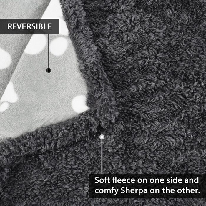 Водонепроникний плед для собак та котів, миючий, 150 x 120 см (Paw/Black)