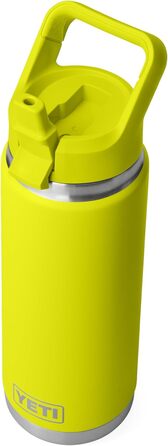 YETI Rambler C Drink Straw Bottle, vacuum-insulated stainless steel bottle with straw lid, 26 oz (769 ml) (Firefly Yellow)