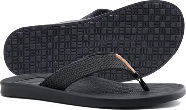 Шльопанці чоловічі KuaiLu Comfy для широкої ноги, чорні (48 EU) - пляжні, нековзні, з м'якою устілкою