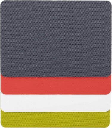 Килимок для обрізної дошки Dexas, 4 шт., 14 x 20 см, нековзкий, для кухні (сірий, червоний, білий, зелений)