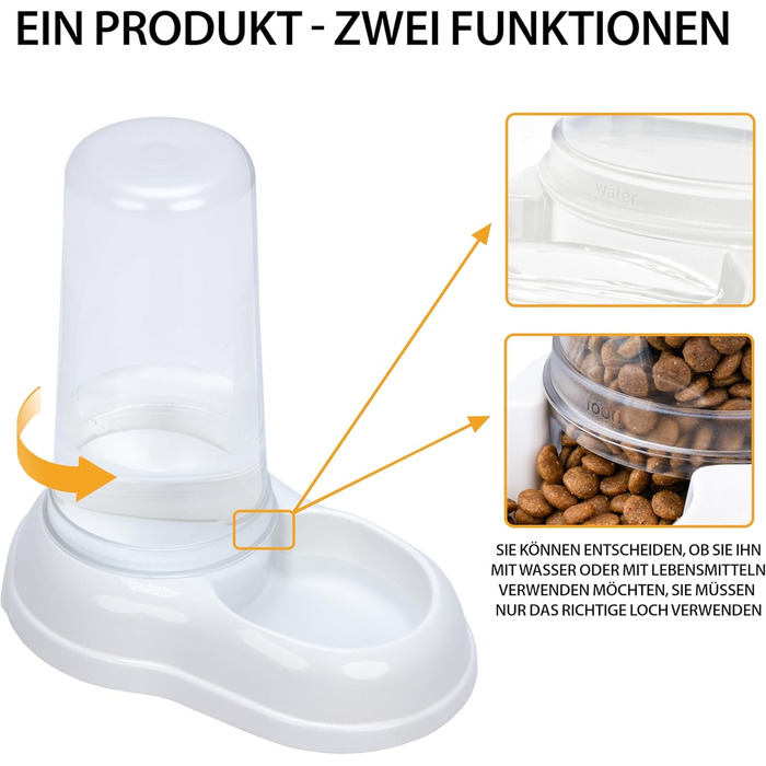 Автоматичний диспенсер для корму та води Ferplast AZIMUT 5500 для великих собак, 5,5 л, білий, з антиковзким дном