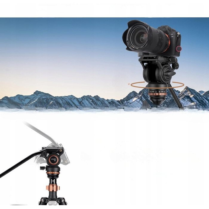 Фотоштатив-трипод Cayer AF2451 з головкою H6 та платформою, легкий, для DSLR PRO