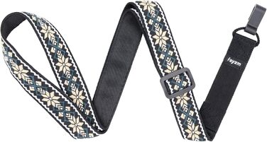 Гітарний ремінь Rayzm з візерунком жакарду, 5 см, для акустичної, електрогітари та басу, з тримачем для медіатора, регульована довжина