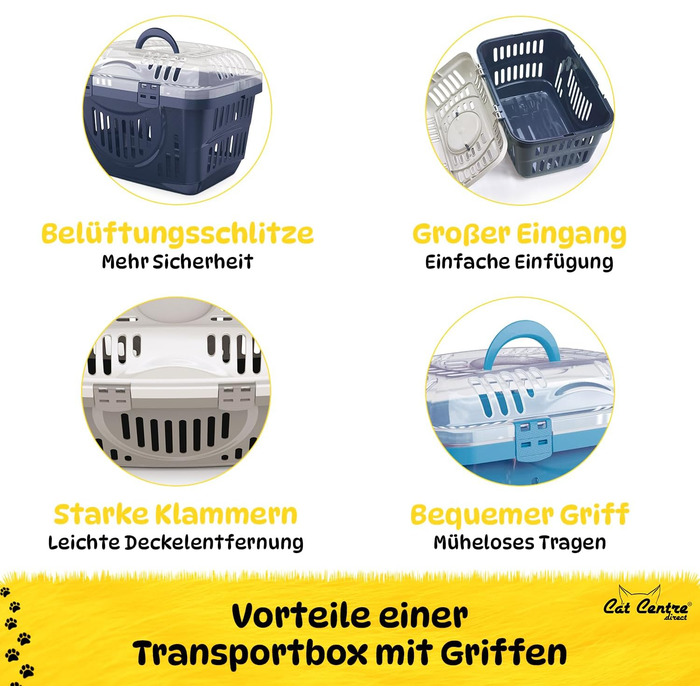 Транспортний бокс для котів Open Top, блакитний, 49 x 34 x 32 см