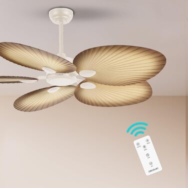 Стельовий вентилятор Cecotec EnergySilence Aero 5200 Palm DC 132 см з пультом, таймером, 6 швидкостей, режим зима/літо, регульована висота