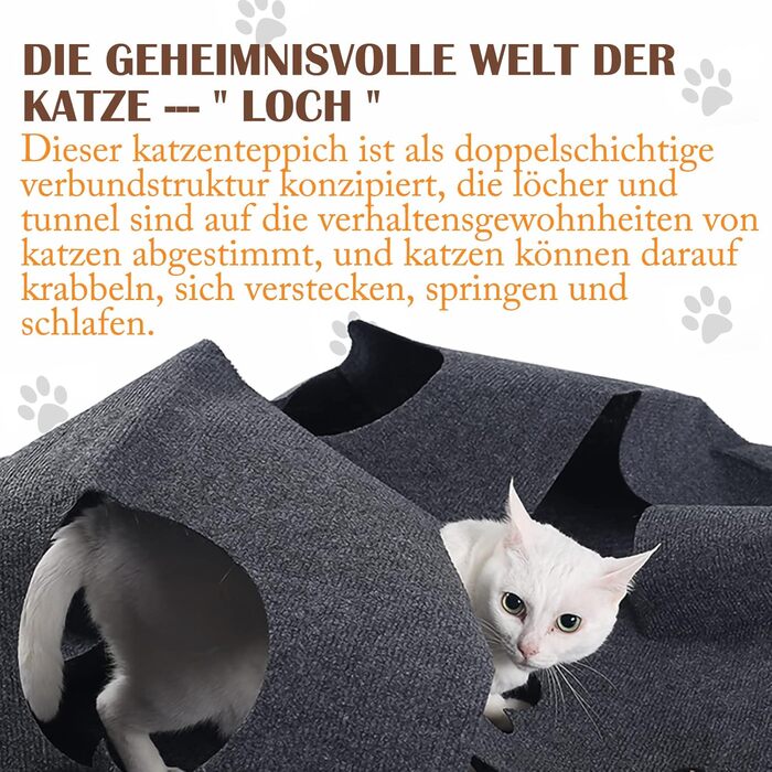 Cat Carpet, Interactive Activity Cat Play Mat, Cat Activity Play Mat for Intelligence Toys with Your Cat 100x100CM 1PCS (Gray)