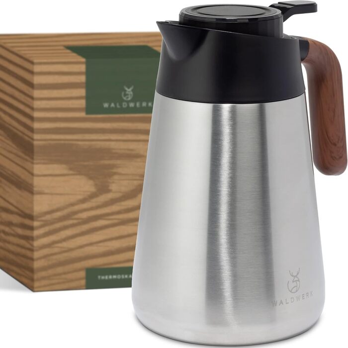 WALDWERK Thermos Flask (1.5L) - Coffee Pot made of double-walled 304 Stainless Steel - Insulated Carafe with drip-free spout - Coffee Pot Thermo