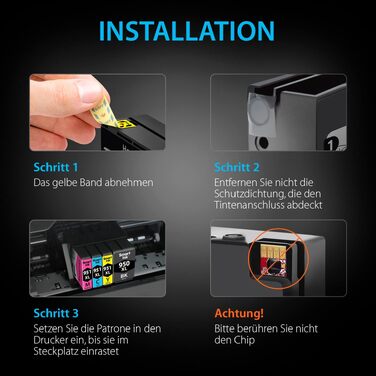 Комплект картриджів Smart Ink для HP 950XL та 951XL (чорний, блакитний, пурпуровий, жовтий) для принтерів HP Officejet Pro 8100, 8600, 8615, 8616, 8620, 8640, висока ємність