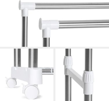 tectake Clothes Rack Coat Rack Height Adjustable - Various Models - (Sonja Model | No. 401889)