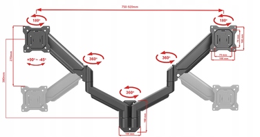 Настінний кронштейн для двох телевізорів Vetouson VX-049