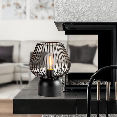 Стіл MJ PREMIER Kabeose Meta з LED-лампою та таймером для вітальні та спальні, білий (L, чорний метал)