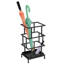 Металева підставка для парасоль під Alyoen з водозбірником та регульованими ніжками, 26,5 x 21,5 x 47,5 см, чорна