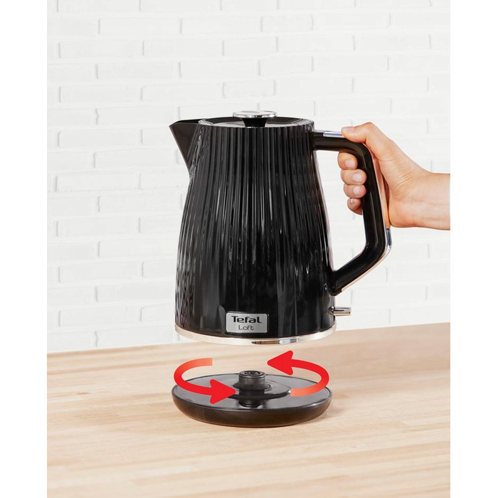 Електричний чайник Tefal Loft, 2400 Вт, 1,7 л, чорний