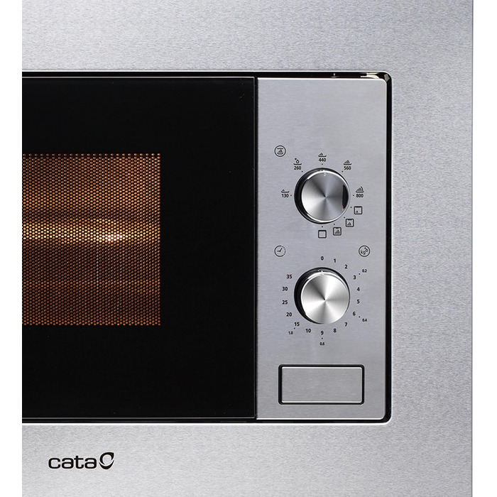Мікрохвильова піч CATA MC 20 IX Inox: 20л, нержавіюча сталь, гриль 1000W, самостійне розморожування, таймер, ширина 60 см