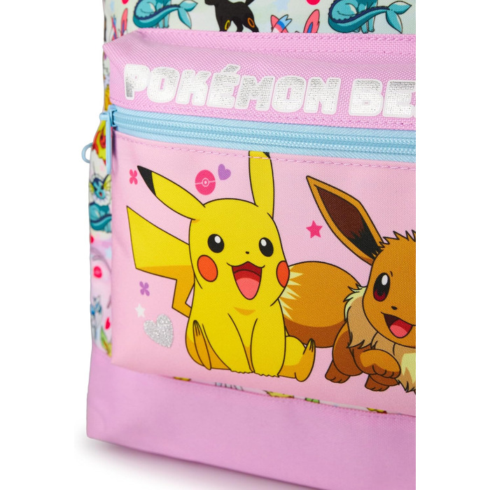 Рюкзак Pokemon для дівчаток: рожевий, з блискітками, дизайн Eevee Besties та Pikachu | Просторий для школи та розваг