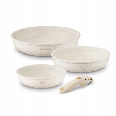 Набір сковорідок зі знімною ручкою Starke Pro Compacti Cream (20/24/28 см), 4 предмети
