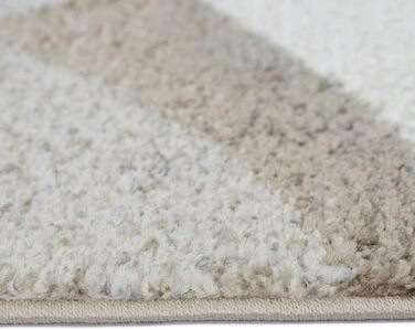 Сучасний килим для вітальні з абстрактним візерунком | Легкий у догляді | Сірий, бежевий, розмір 140x200 см