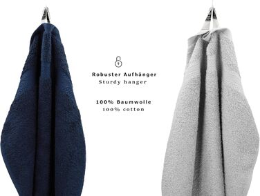 Набір рушників Betz 10 предметів, преміум якість, 100% бавовна, сірий антрацит та сріблястий, для ванної кімнати