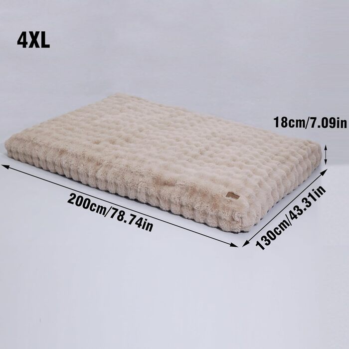 Крісло-лежанка для собак BingoPaw: великі, середні породи, водонепроникне, знімне, нековзне, 90x60x10 см (4XL: 200x130x18 см, Бежевий)