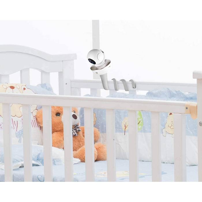 Універсальне кріплення для відеоняні Arlo, GHB, HelloBaby, ieGeek, Momcozy, Motorola та інших (1/4' різьблення). Легке встановлення без інструментів та слідів, білий колір. Гнучке кріплення