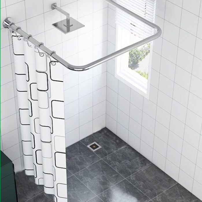 Штанга для душу U-подібна, 85-120 см, не потребує свердління, з нержавіючої сталі 304, для ванної/душу