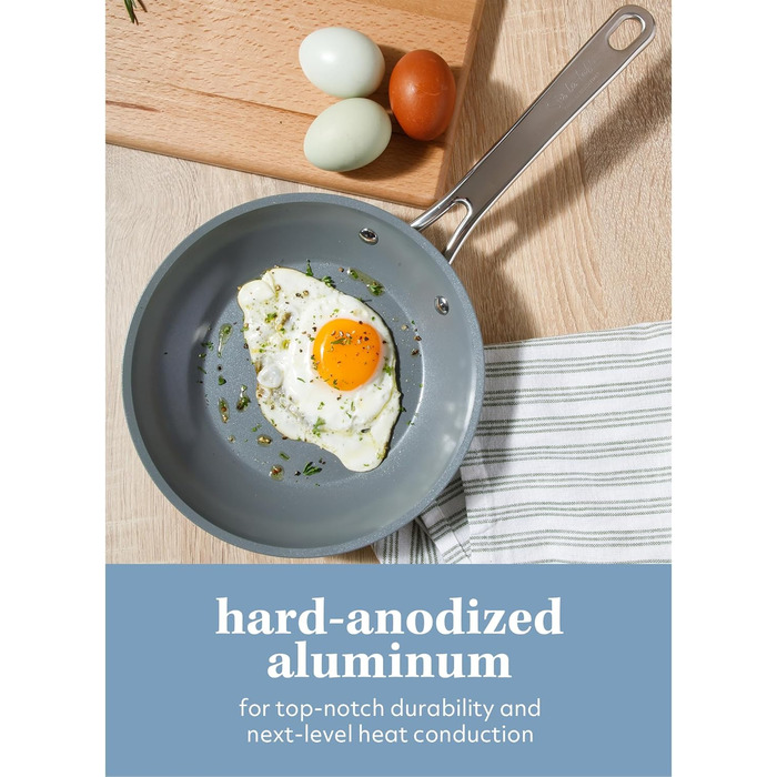 Набір кухонного посуду Sur La Table Kitchen Essentials, 13 предметів, преміум-кераміка, антипригарне покриття, індукція, знімний ручка, смарагдово-зелений