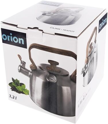 Електричний чайник зі свистком з нержавіючої сталі з термометром, 3.2 л