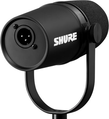 Мікрофон Shure MV7X XLR – Динамічний мікрофон для подкастів та вокалу, з технологією ізоляції звуку, чорний