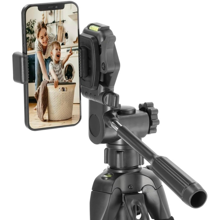 Триподальний штатив для камери та смартфона Hama Action 153 3D, регульована висота 60-153 см, 3-позиційна головка, чорний