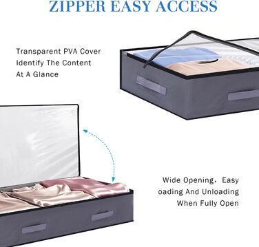 Комод під ліжко, 90л, органайзер для зберігання речей, коробка для білизни, постільної білизни, одягу (сірий)