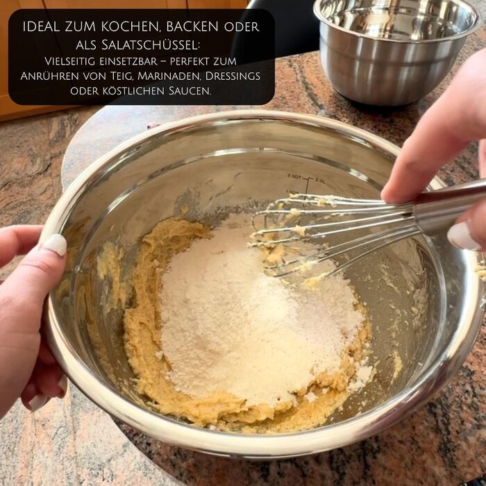 MOON HOME Миска для перемішування Big Turbulence, з гумовим протиковзким дном, з нержавіючої сталі, придатна для миття в посудомийній машині, ідеальна для приготування та випікання, міцна кухонна миска, Ø24 x 13 см, велика