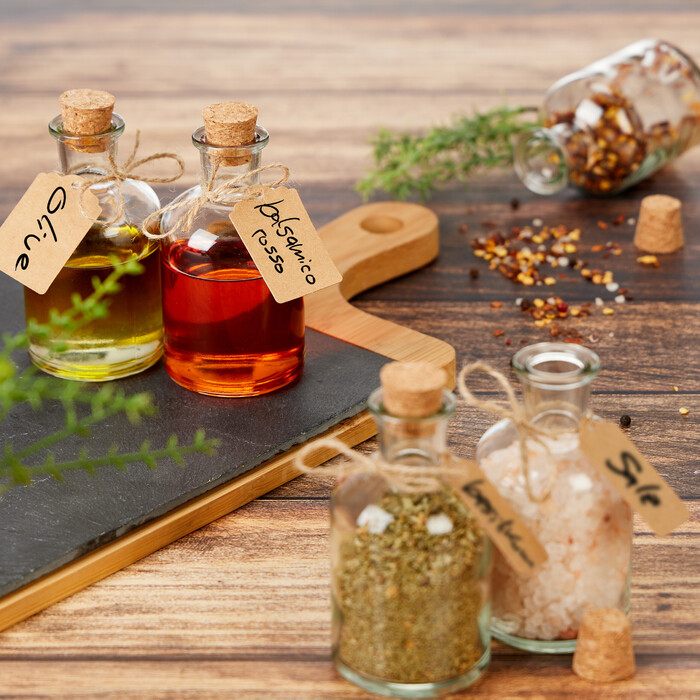 Relaxdays Decorative Glass Set with Cork Stoppers