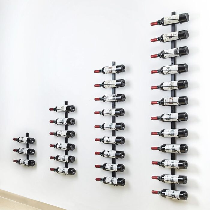 Wall-mounted wine rack for 12 wine bottles, removable wine storage organizer, wall mount, wine bottle display holder, towel rack, used as one or four, for kitchen, bar, or wine cellar.