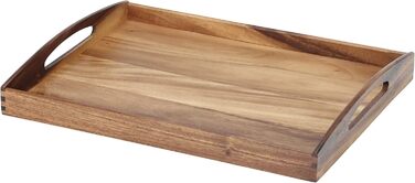 Zassenhaus Serving Tray Wood | 53×41×7cm | Tea Tray & Breakfast Board Wood | 2-Piece Set | Made from Sustainable Acacia | Snack Board | Easy to Clean | Robust | 28 x 20 cm