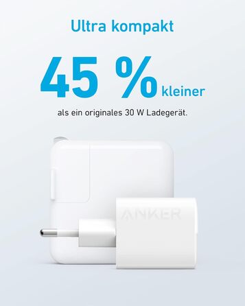 Зарядний пристрій Anker USB-C, 33W, 2 порти USB-C, для iPhone 17/Pro/Pro Max/iPhone Air/16/15, Pixel, Galaxy, iPad/iPad mini