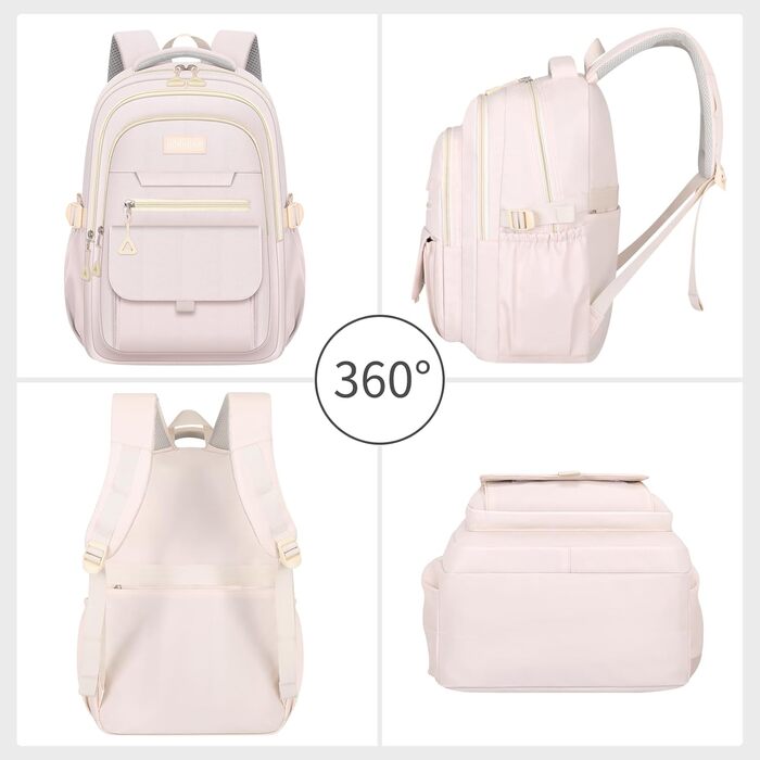 Жіночий шкільний рюкзак, стильний рюкзак для дівчат, мила сумочка для книг, акуратний рюкзак кольору бежевого