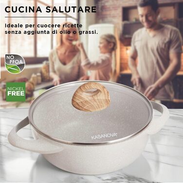 Набір антипригарного посуду KASANOVA Belly Cosy, стійке до подряпин покриття, Soft-Touch ручки, 5 предметів