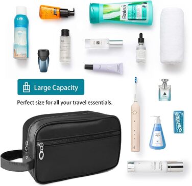 Чоловічий туалетний набір FITDON, водонепроникна сумка для туалетних речей, валіза, чорна