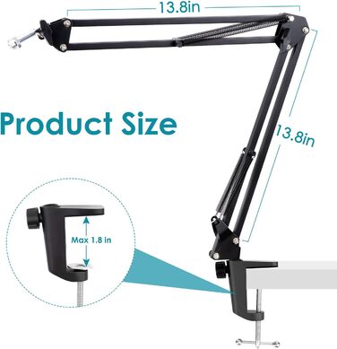 Тримач для мікрофона SM7B YOUSHARES 04 з поп-фільтром - Шарнірний мікрофонний стійка для студійного мікрофона Shure SM7B XLR