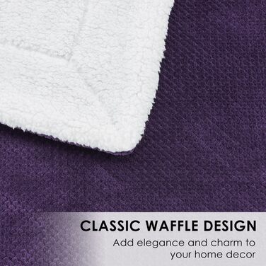 Плюшевий ковд Sochow Sherpa Fleece, 220x240 см, глибокий фіолетовий колір, для ліжка, дивана та крісла
