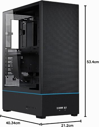 Корпус для ПК Lian Li SUP-01X, трикамерна система охолодження, підтримка GPU до 400мм та радіаторів 360мм, 3 вентилятори 120мм, загартоване скло, чорний