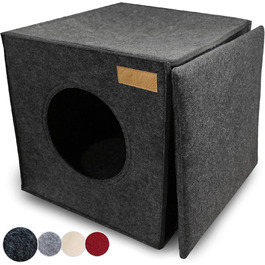 Кігтечка-будиночок для котів з фетру для полиць IKEA Kallax/Expedit, зручна лежанка-кошик, сірий колір, для 2 котів або великих котів