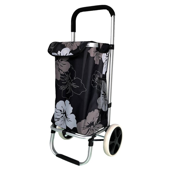 Алюмінієвий візок для покупок, сумка-ролер, візок для покупок (квітковий принт)