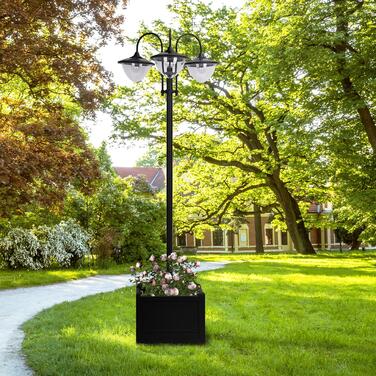 Outsunny Solar Light Garden Light 3-Head Lamp with Flower Pot Base, Waterproof, Stainless Steel, 60x55x189cm | Aosom