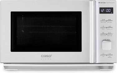 Мікрохвильова піч з грилем Caso MG 20 Cube з керамічним дном, без обертового столу, гриль на 2 рівнях, інноваційний CUBE контролер, LED-підсвічування, срібна