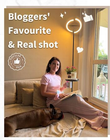 Підлогова лампа LuminexDesigns з регулюванням яскравості, 36W+7W LED, 3200LM+600LM, 2700K-6500K, чорна. Сучасна підлогова лампа для вітальні з пульт дистанційного керування