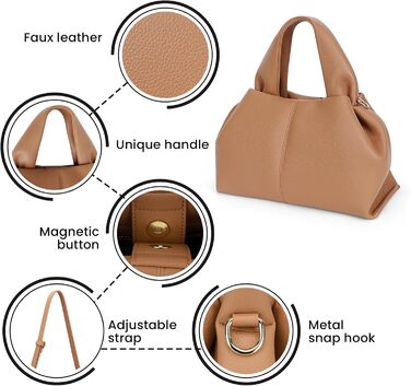 Сумка-клатч жіноча Cloud Pouch Bag коричнева міні: сумка через плече, ретро крос-боді з ремінцем