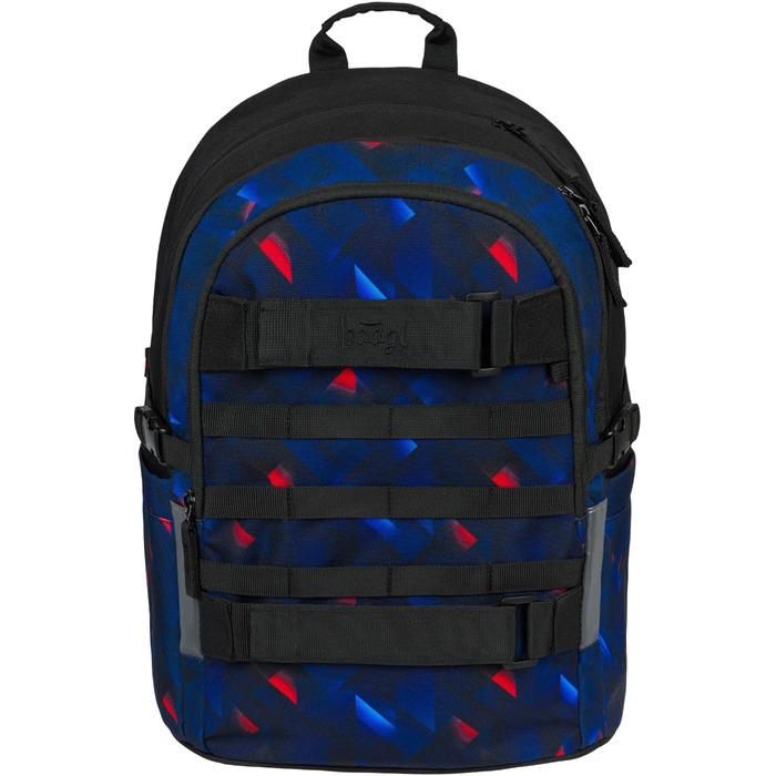 Шкільний рюкзак Baagl для хлопчиків та дівчаток-підлітків - рюкзак на скейтборді з відділенням для ноутбука та нагрудним ременем для школи, гімназії, середньої школи (Індиго)