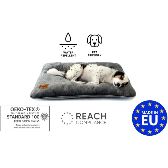 М'яке ліжко-подушка для собак та котів. Зміцнена, м'яка, безпечна для тварин. Розміри: L 80 x B 50 x H 8 см, колір: жовтий