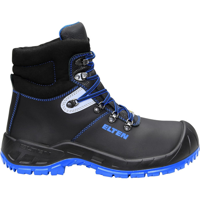 Черевики безпеки ELTEN Alessio Mid ESD S3S, шкіряні, з металевим носком, легкі, міцні, чоловічі та жіночі, 50 EU, чорно-синій